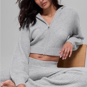 ALO Yoga Heather Gray Zip-Up Hoodie